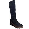 SUSST WOMENS WEGDE ZIP HIGH LEG BOOT - BLACK SUEDE